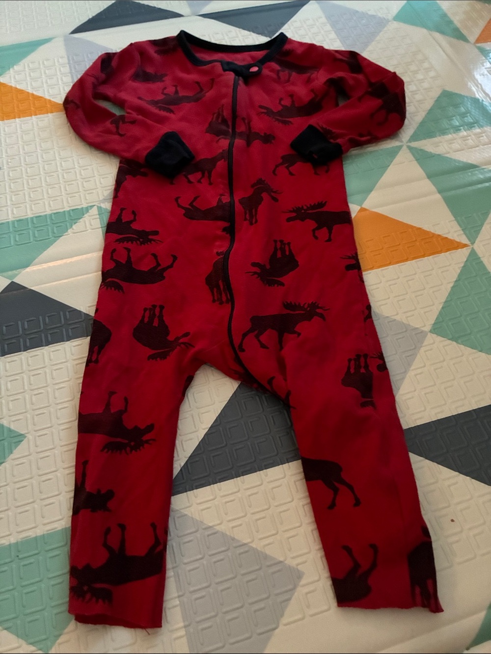 20/25$ 🧸 Kids Red Moose Print One-Piece Pajamas
